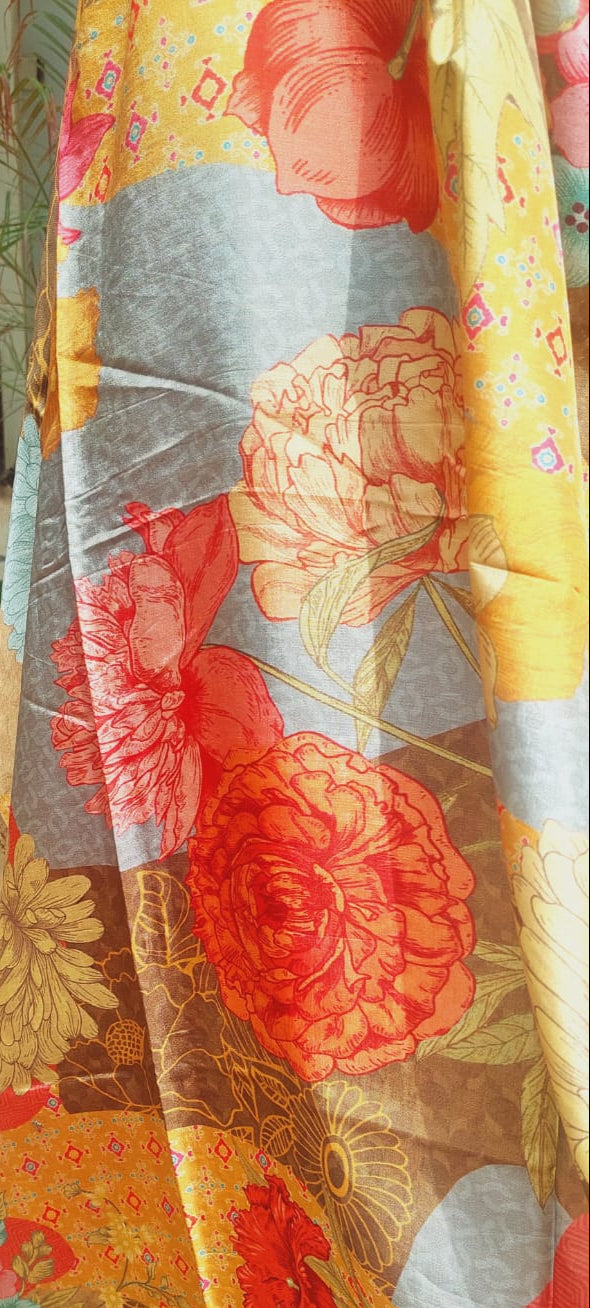 Grey-Rust Silk Blend