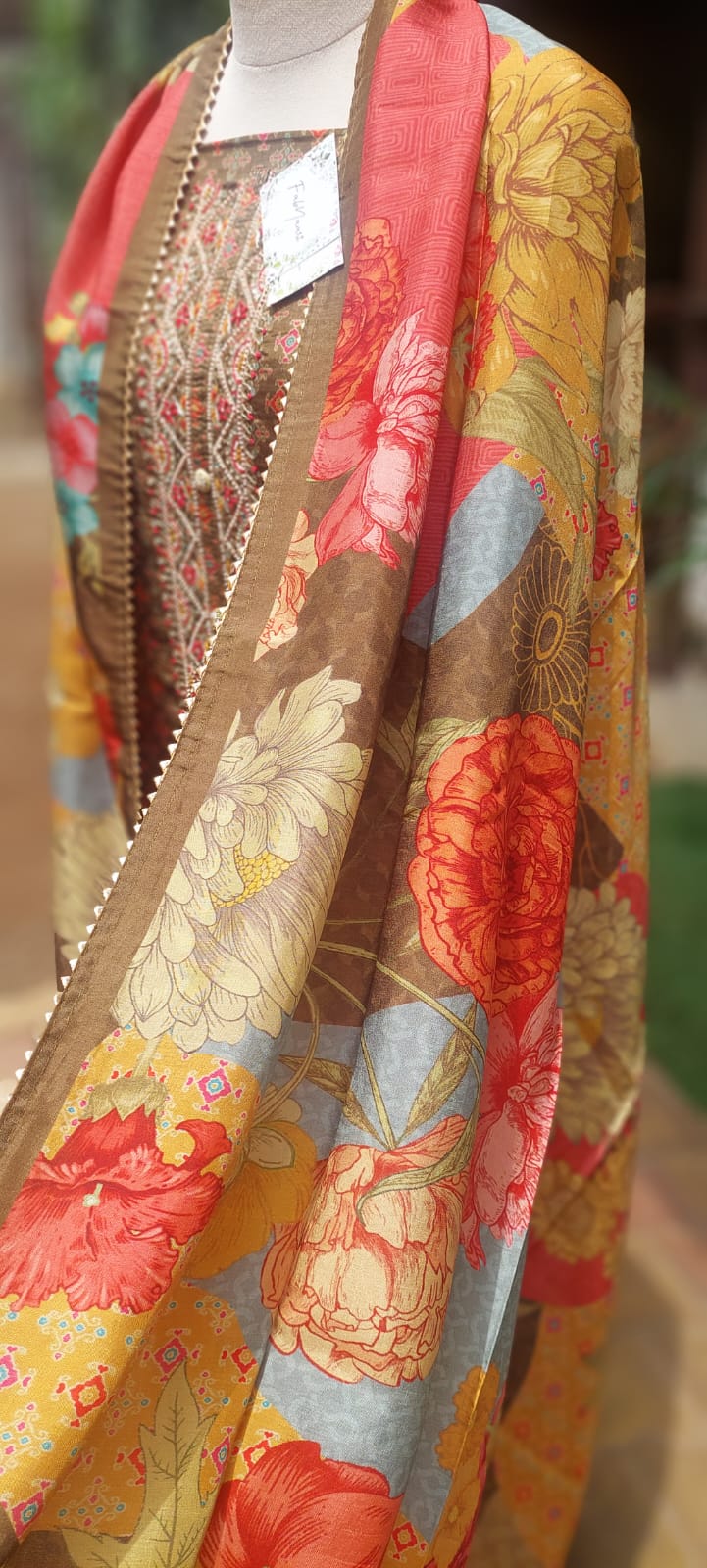 Grey-Rust Silk Blend