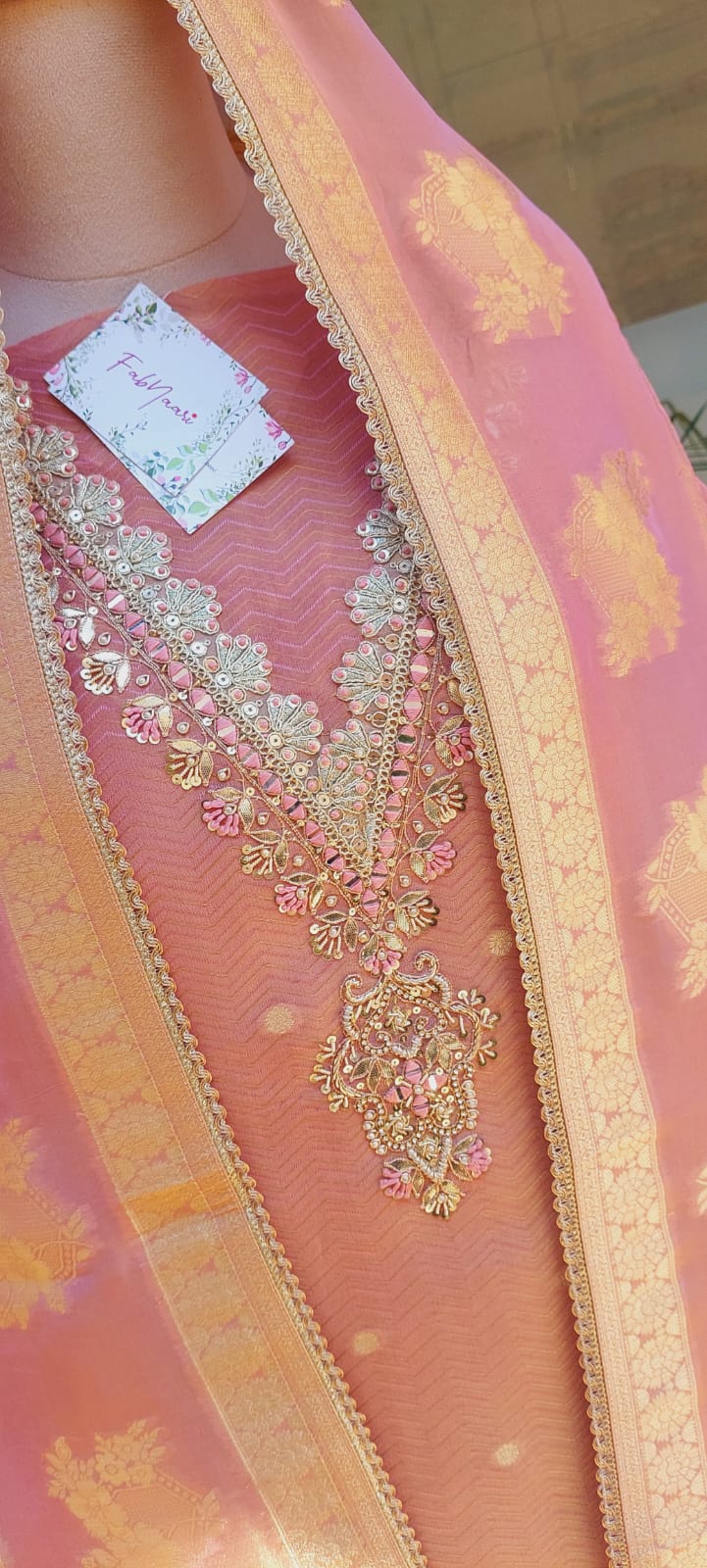 Pearlescent Blush Organza