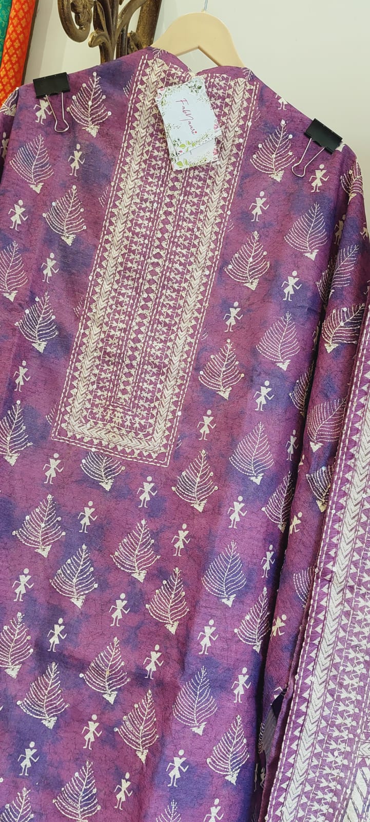 Warli Art Chanderi Silk