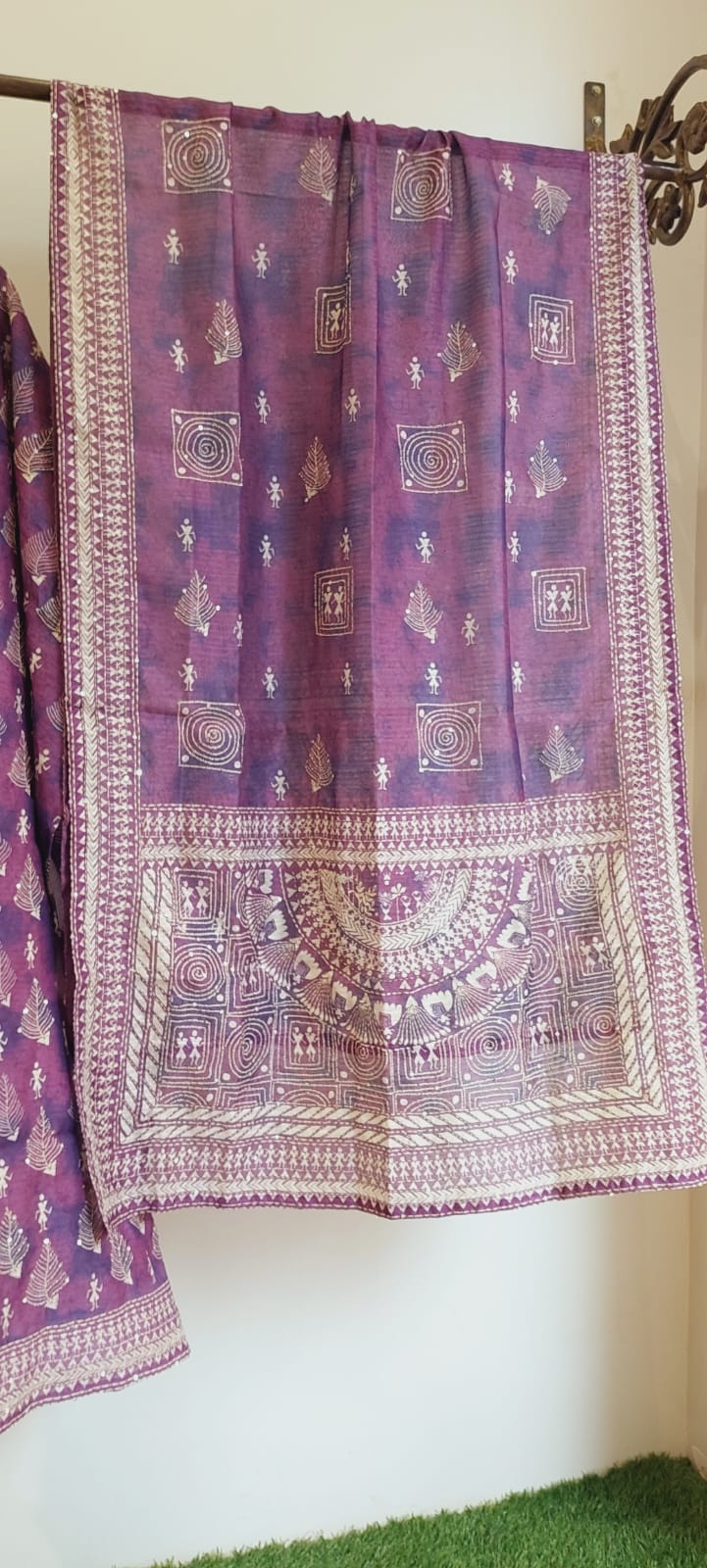 Warli Art Chanderi Silk