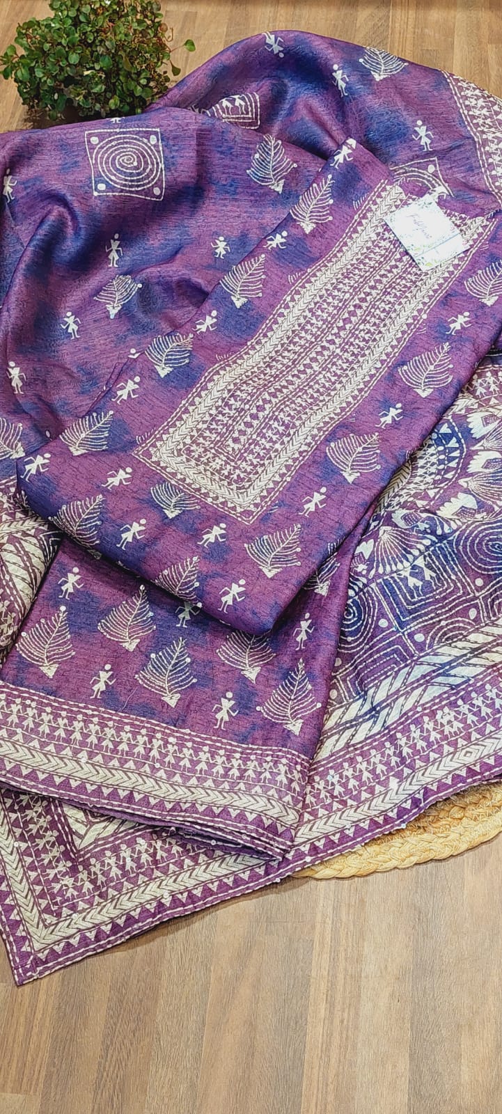 Warli Art Chanderi Silk