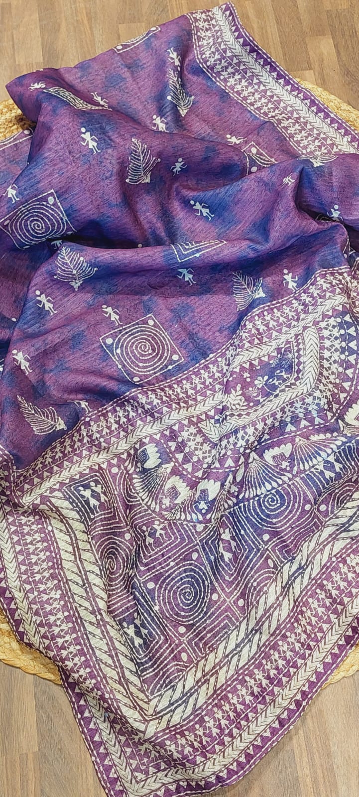 Warli Art Chanderi Silk