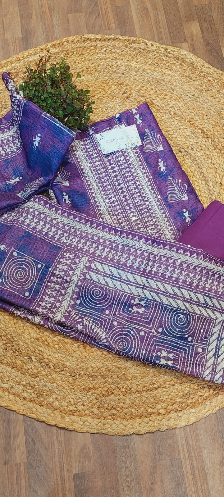 Warli Art Chanderi Silk