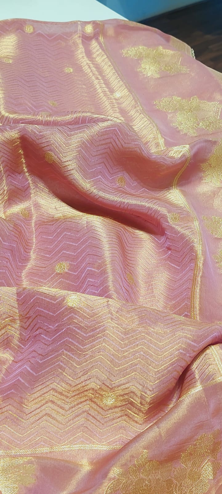 Pearlescent Blush Organza
