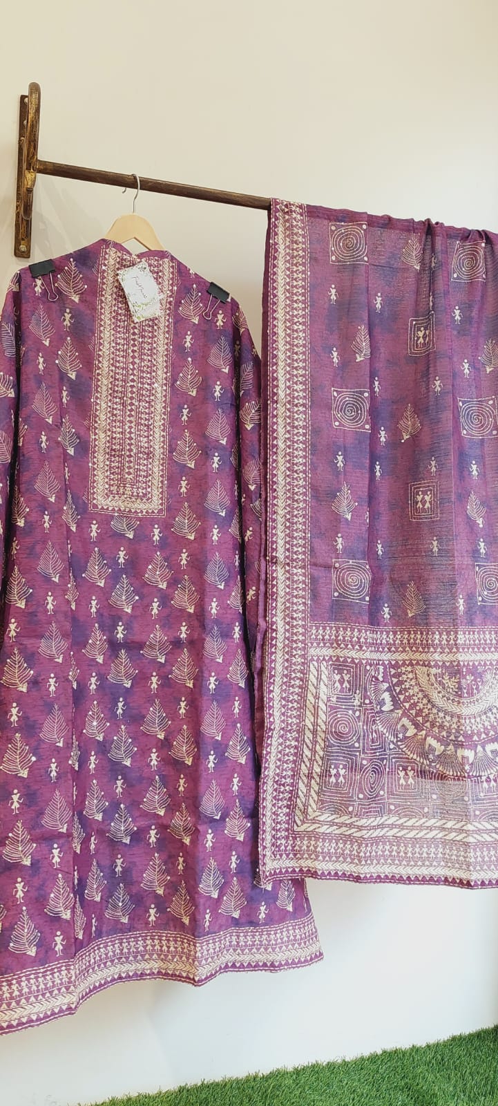 Warli Art Chanderi Silk