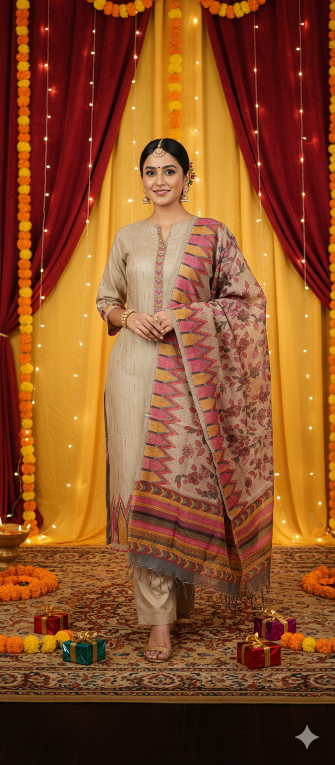 Kalamkari Tussar Elegance